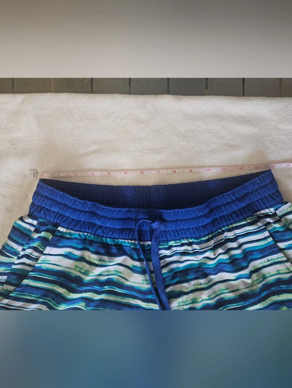 Field & Stream Women's Water Shorts Blue Teal Striped Size MD